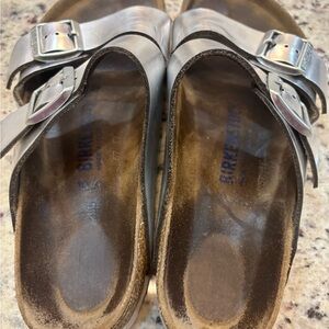 Birkenstock Women's Metallic Sandals please see pictures for wear and tear